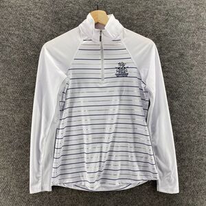 PGA Activewear Track Jacket Men XS White Striped Zipper Long Sleeve High Neck